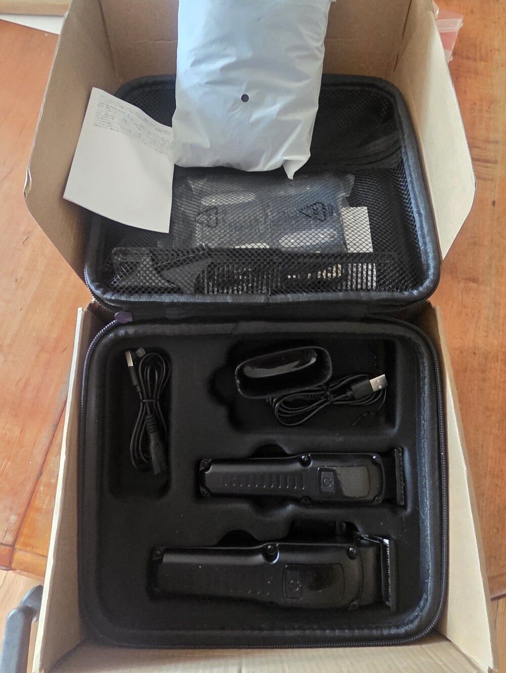 3 In One Hair Clipper & Shaver Set NEW Open Box With Sealed Guards, Cape, Shaver